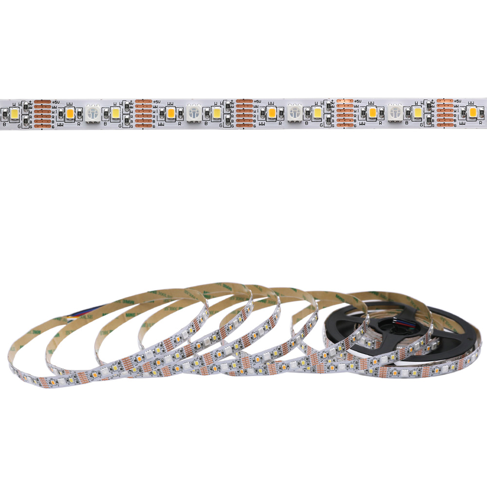 RGB+W+WW 5050+2835 Multi Color LED Lights - 10mm 5V RGBCCT LED Strip - 90LEDs/m RGB+W+WW 5050+2835 Multi Color LED Lights - 10mm 5V RGBCCT LED Strip - 90LEDs/m